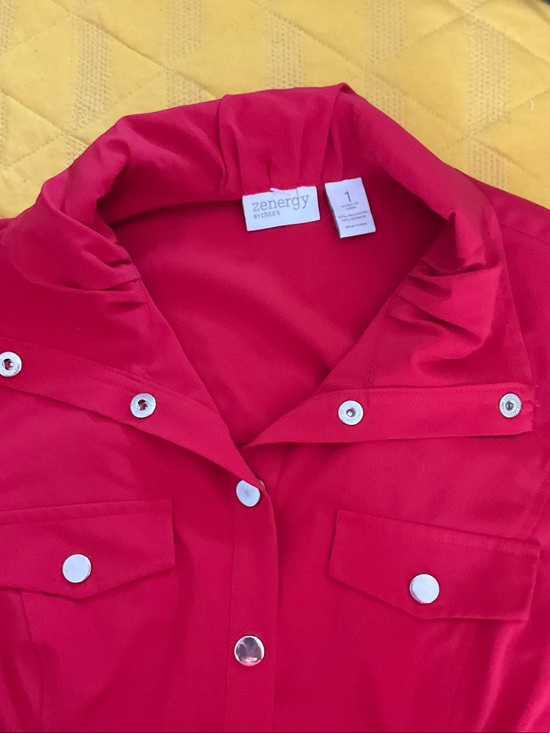Chico's Jackets & Blazers - Chico's Zenergy Bold Red Snap-Front Dress